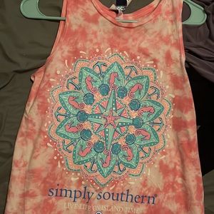 Bright hot pink Simply southern tank top never woke. Brand new with tags